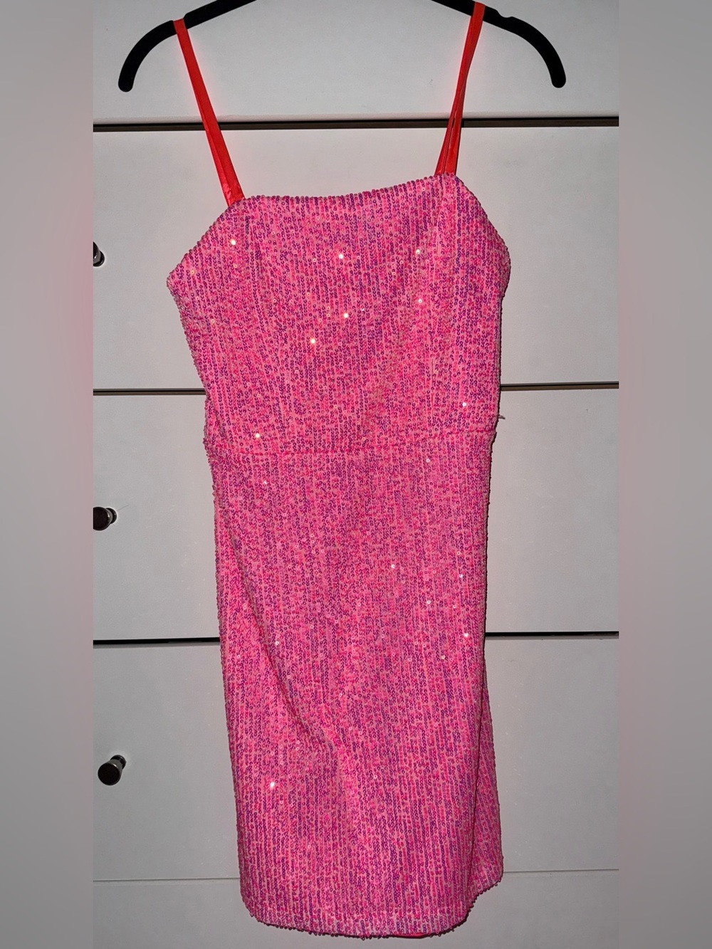 Pink Sequin Mini Dress